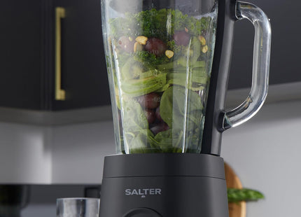 Salter Kuro Glass Jug Blender – 1.5L Smoothie Maker, 600W, Black