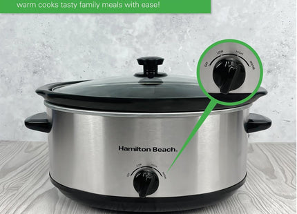 Hamilton Beach Family Favourite 6.5L Slow Cooker, 240W, HBSC070S – Silver