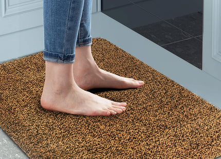 Mibao Indoor & Outdoor Heavy Duty Door Mat 60 x 120cm – Non-Slip Rug, Brown & Black