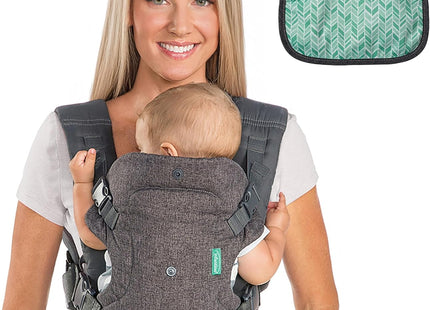 Infantino Flip Advanced 4-in-1 Baby Carrier Grey – Front & Back Carrier with Bib