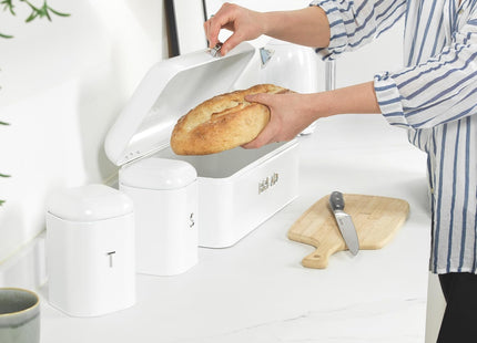 Salter Boston 4-Piece Countertop Set – Bread Bin & Canisters, Ice White