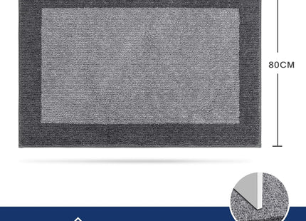 FCSDETAIL Dirt Trapper Indoor Door Mat 80 x 120cm, Non-Slip Washable Rug - Grey