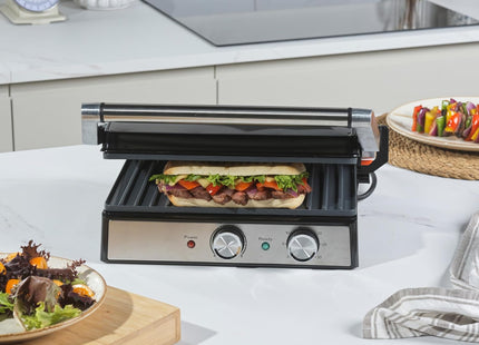 Salter Large Electric Health Grill – 2000W Ceramic Sandwich Toaster & Panini Press