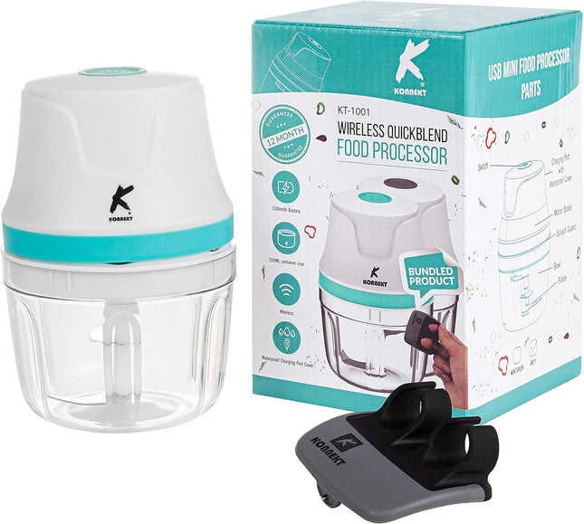 KONNEKT QuickBlend 350ml Mini Food Processor & Chopper – Mint Green