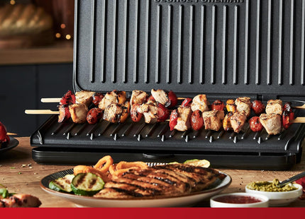 George Foreman Large Electric Fit Grill – 2400W Panini Press & BBQ Grill, Black