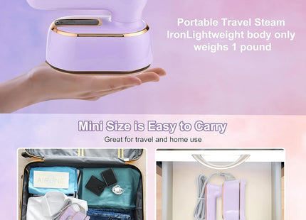 HYNXM Foldable Travel Steam Iron 1090W – Portable Mini Steamer