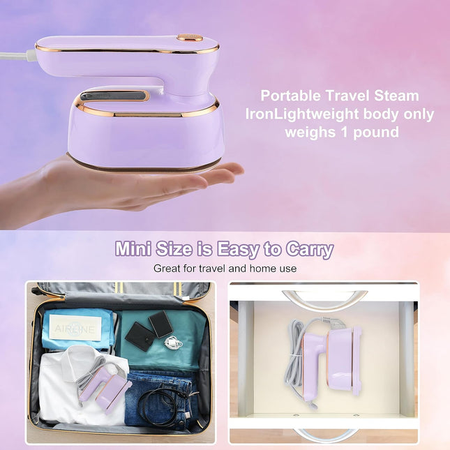 HYNXM Foldable Travel Steam Iron 1090W – Portable Mini Steamer