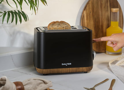 Salter Toronto 2-Slice Toaster – Wide Slot, 6 Browning Levels, Black
