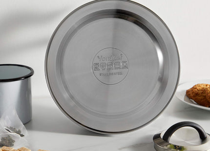 VonShef 2.5L Matte Black Whistling Stove Top Kettle – Stainless Steel, Induction Ready