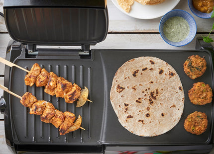 George Foreman Large Electric Grill & Griddle 23450, Non-Stick Grill, Black - Used