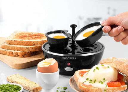 Progress Electric Egg Boiler EK2783P – 6 Egg Cooker, Poacher & Steamer