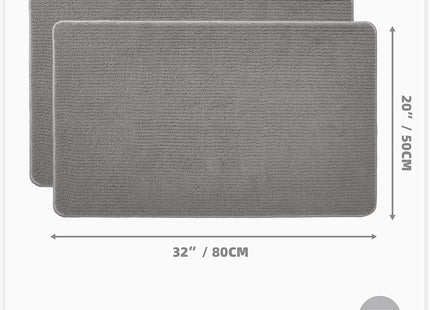 COLOR&GEOMETRY Door Mats 50 x 80cm – Non-Slip Washable Entrance Mats - Grey