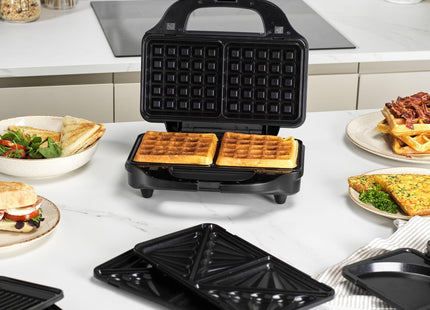 Salter 4-In-1 Snack Maker – Toastie, Waffle, Panini & Omelette Maker, 900W