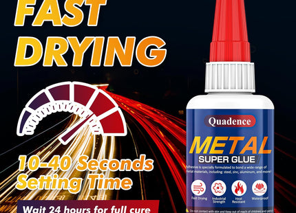 Quadence Metal Super Glue 35g Heavy Duty Waterproof Heat Resistant Clear Adhesive