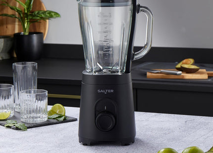 Salter Kuro Glass Jug Blender – 1.5L Smoothie Maker, 600W, Black