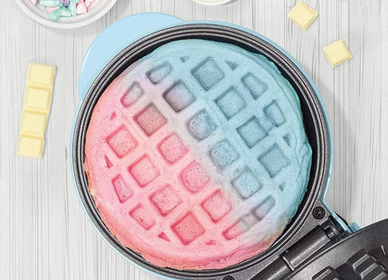 Giles & Posner Sorbet Mini Waffle Maker 550W Non-Stick 11.5cm Plate Pastel Blue