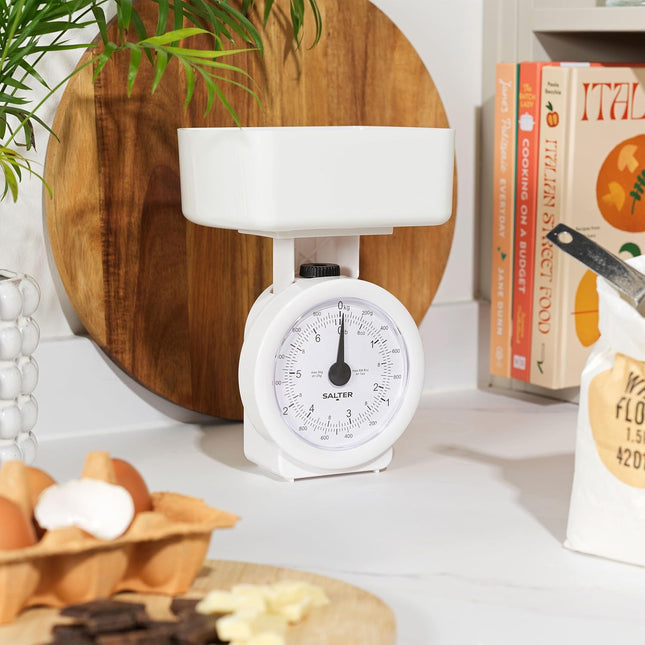 Salter Mini Mechanical Kitchen Scale with 1L Bowl – 3kg Analogue Food Scale