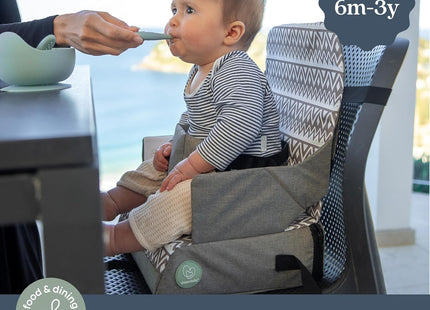 Dreambaby Grab 'N Go Portable Kids Booster Seat Grey, Travel High Chair, 6 Months–3 Years