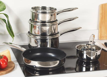 Russell Hobbs 5 Piece Pan Set – Stainless Steel Induction Cookware