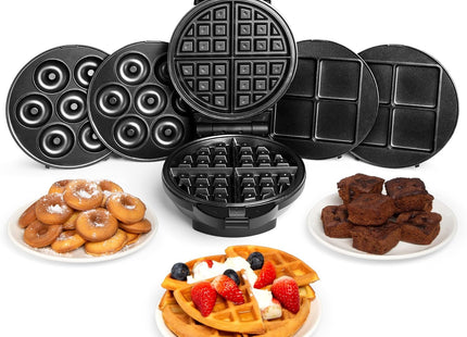 VonShef 3-in-1 Waffle, Doughnut & Brownie Maker – 800W