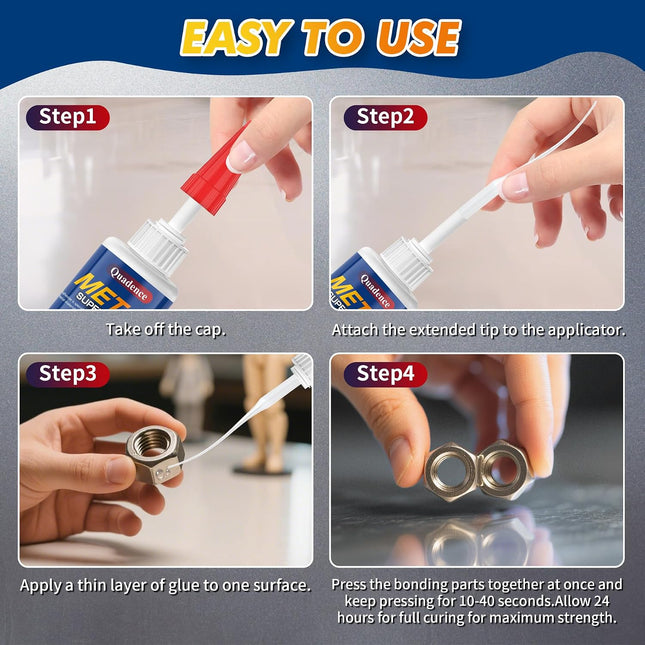 Quadence Metal Super Glue 35g Heavy Duty Waterproof Heat Resistant Clear Adhesive