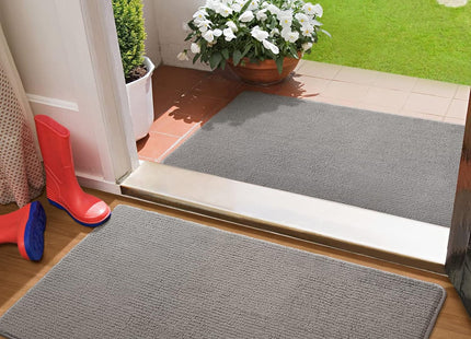COLOR&GEOMETRY Door Mats 50 x 80cm – Non-Slip Washable Entrance Mats - Grey