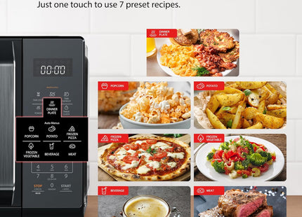 Toshiba MW3-EM23PF(MB) 23L 900W Digital Solo Microwave – Mirror Black, 11 Power Levels