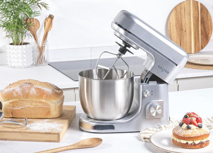 Salter Aspen Stand Mixer 5L 1300W with Stainless Steel Bowl, 8 Speeds & Pulse Silver
