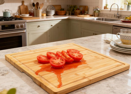 Utoplike Extra Large Bamboo Chopping Board 50.7cm – with Juice Groove & Handles