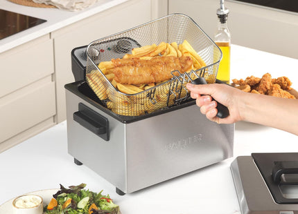 Salter 5L Deep Fat Fryer – 3000W Electric Fryer with Dual Baskets, Stainless Steel, EK6266