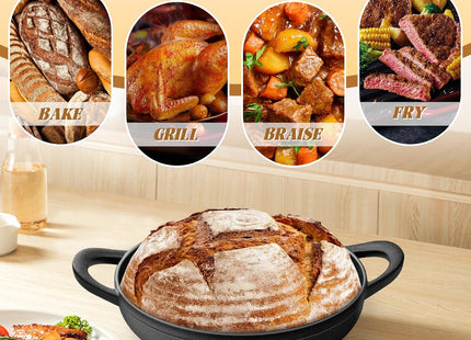 NZQXJXZ Cast Iron Dutch Oven 5QT – Non-Stick Pot with Lid & Bread Baking Set