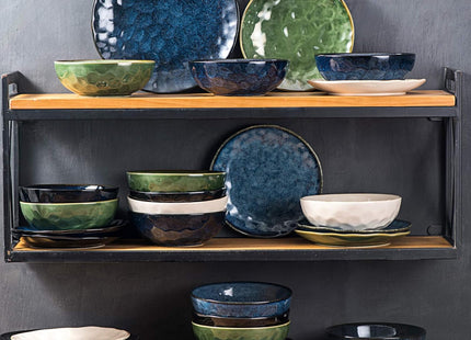 Vicrays 6 Piece Ceramic Bowl Set 940ml – Starry Blue Large Soup, Cereal & Pasta Bowls