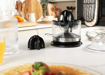 Salter Electric Citrus Juicer 40W 500ml with 2 Citrus Cones & Adjustable Pulp Control