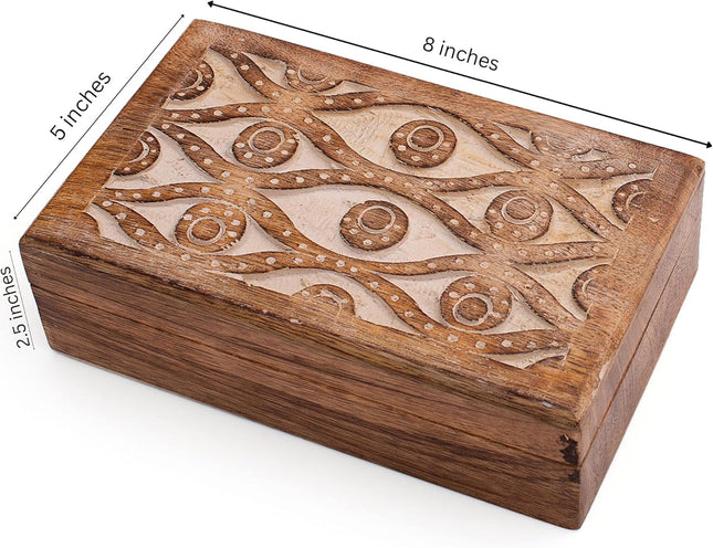 Handmade Mango Wood Jewellery & Keepsake Box 8 x 5 Inch – Antique White