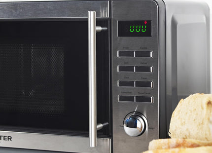 Salter 20L Digital Microwave 800W – Stainless Steel & Black, Defrost, 10 Power Levels