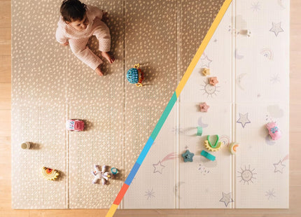 Nuby Foldable Reversible Play Mat Rainbow – Waterproof Baby Floor Mat 147 x 196 cm