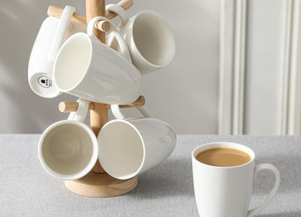 MALACASA REG Porcelain Coffee Mugs Set of 6 – 18oz Ivory White Ceramic Cups