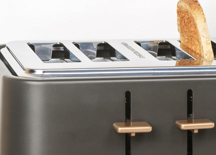 Salter Pebble 4-Slice Toaster – Wide Slots, 6 Browning Levels, Charcoal, 1630W