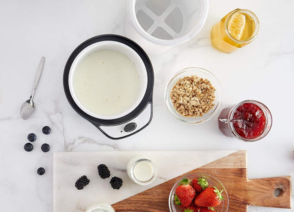 VonShef Yoghurt Maker Machine 1.8L – Natural & Greek Yogurt with Strainer