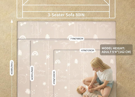 Joypony Foldable Baby Play Mat 50x50 Inches Waterproof Anti-Slip Baby Floor Mat