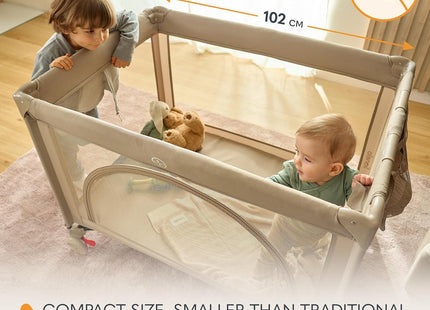 Lionelo Laura 2-in-1 Travel Cot & Playpen – Adjustable Newborn Level, Mattress, Pink Nude