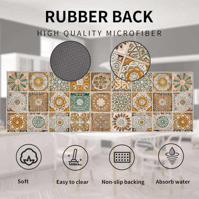 PQCXXA 2 Piece Non-Slip Washable Kitchen Runner Rug Set – Anti-Fatigue Floor Mats