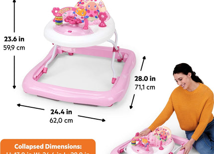 Bright Starts JuneBerry Walk-A-Bout Baby Walker – Adjustable Height, Lights & Sounds, 6 Months+