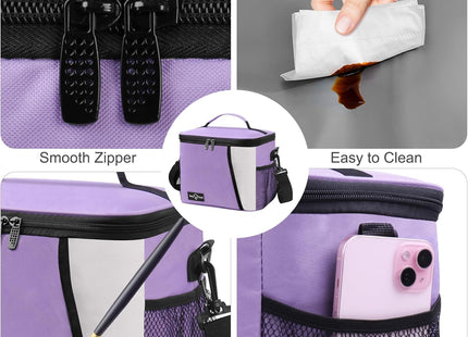 Insulated Lunch Bag 8.7L Leakproof Cooler Bag with Adjustable Shoulder – Purple