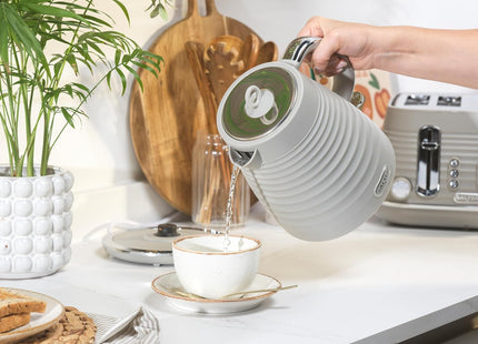 Salter Ripple Rapid Boil Kettle – 1.7L Electric 3kW Kettle, Taupe Textured Design