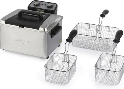 Salter 5L Deep Fat Fryer – 3000W Electric Fryer with Dual Baskets, Stainless Steel, EK6266