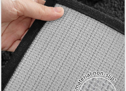COLOR&GEOMETRY Microfiber Bath Mat 60 x 90cm – Non-Slip Bathroom Rug Black