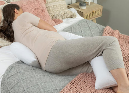 dreamgenii Pregnancy Support & Feeding Pillow White Cotton Jersey Maternity Pillow