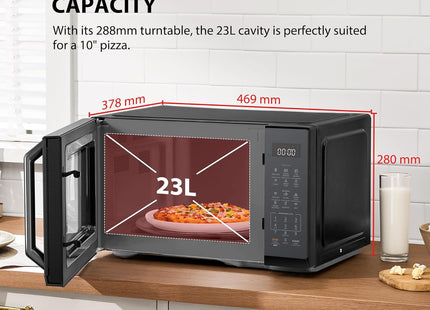 Toshiba MW3-EM23PF(MB) 23L 900W Digital Solo Microwave – Mirror Black, 11 Power Levels