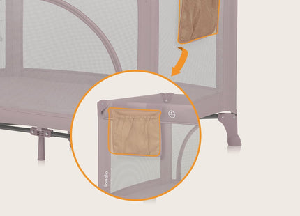 Lionelo Laura 2-in-1 Travel Cot & Playpen – Adjustable Newborn Level, Mattress, Pink Nude